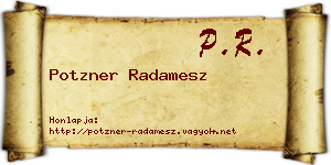 Potzner Radamesz névjegykártya